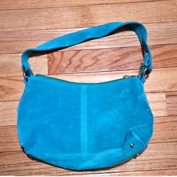 Appleseed's Handbags - Appleseed"sTeal Suede Shoulder Bag